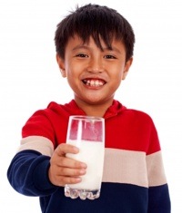 boy with glass of milk