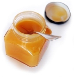 raw honey in jar